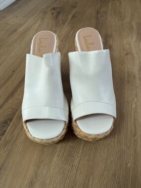 Lulus White Leather Espadrille Slide Mules